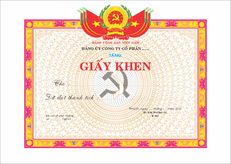 Mẫu Giấy Khen Thưởng 000226.cdr