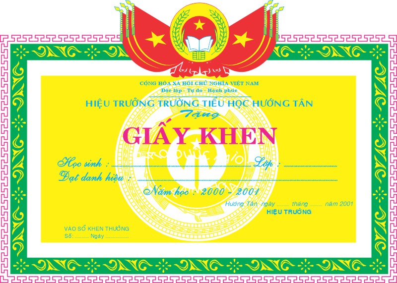 Mẫu Giấy Khen Thưởng 000229.cdr