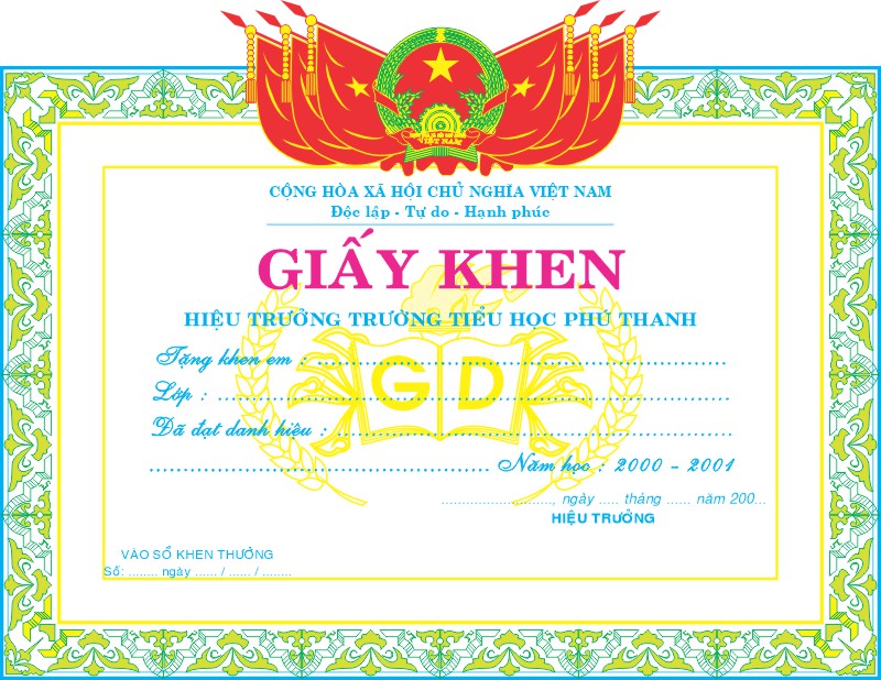 Mẫu Giấy Khen Thưởng 000232.CDR