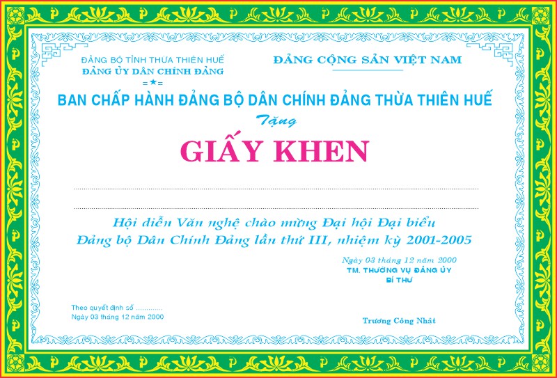 Mẫu Giấy Khen Thưởng 000250.cdr
