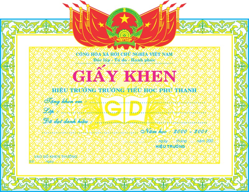 Mẫu Giấy Khen Thưởng 000262.cdr