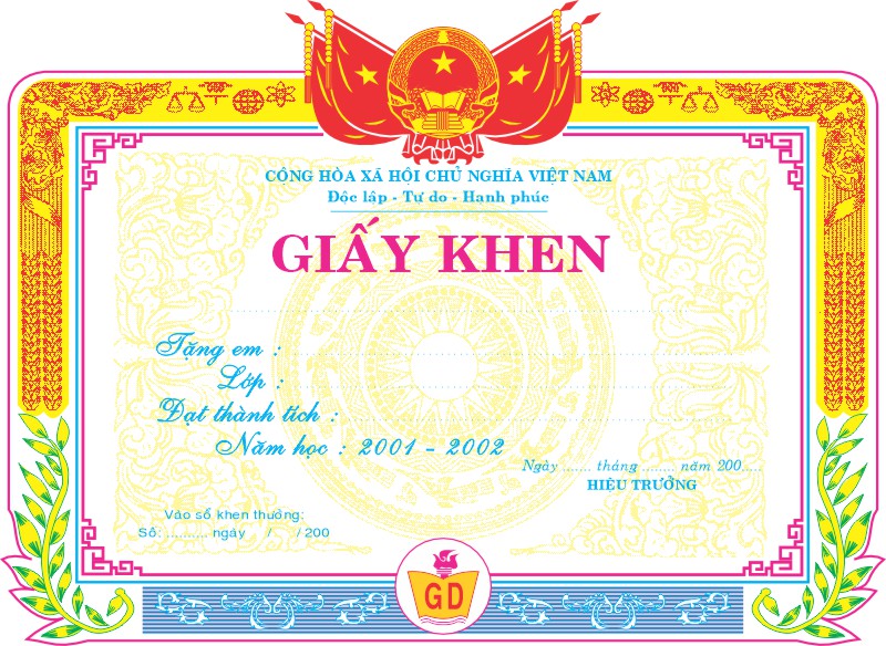 Mẫu Giấy Khen Thưởng 000266.cdr