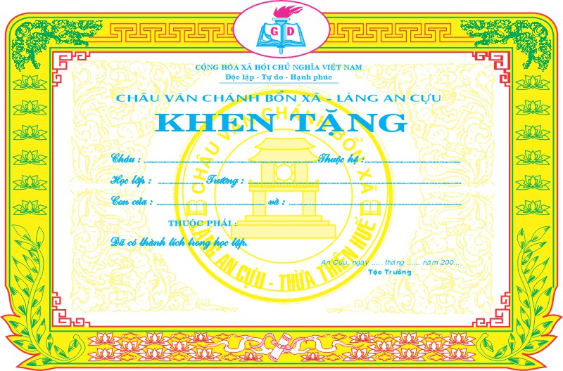 Mẫu Giấy Khen Thưởng 000268.cdr