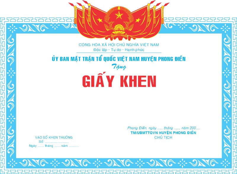 Mẫu Giấy Khen Thưởng 000287.cdr