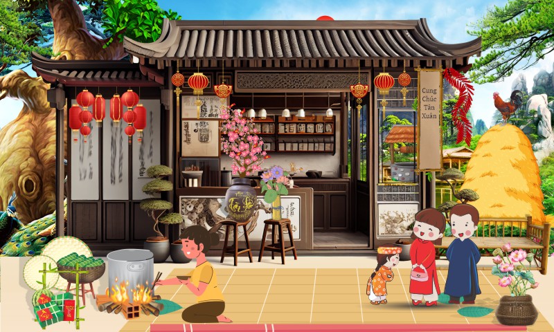 Tranh Tết Tiểu Cảnh Đẹp 000465.cdr